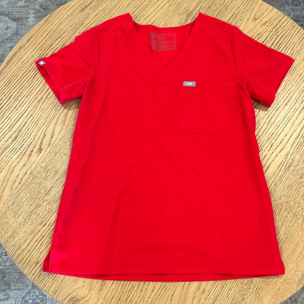 Figs Catrina Scrub Top red